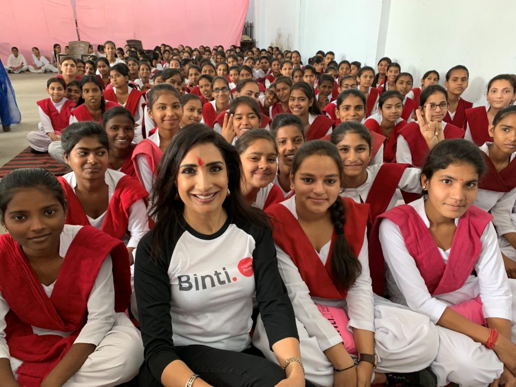 Imagine of Anita Goyal visiting the S D Girls School Moga Punjab